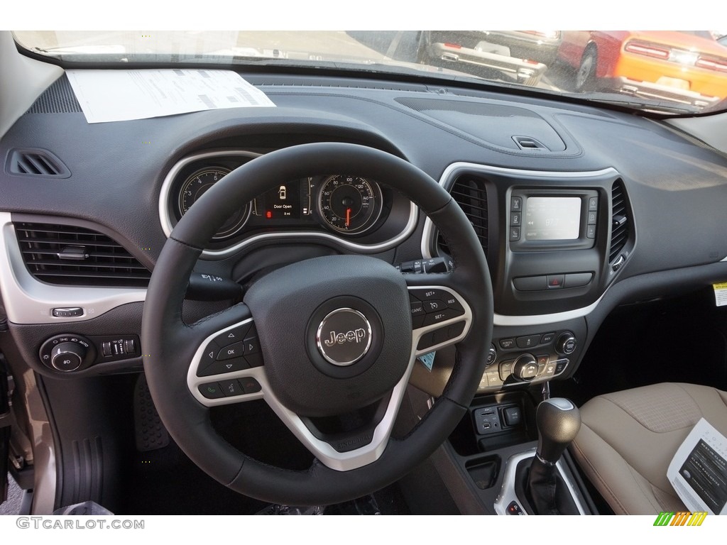 2017 Jeep Cherokee Latitude Black/Light Frost Beige Dashboard Photo #116555776