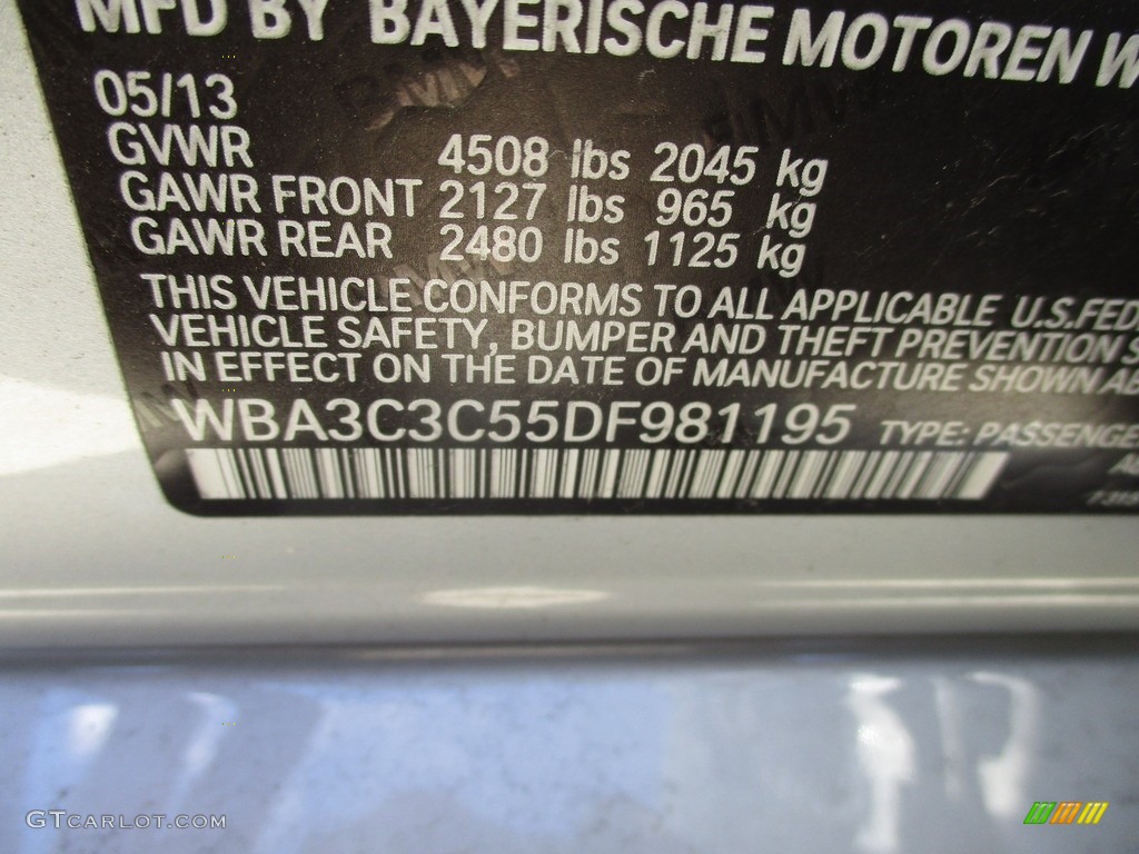 2013 3 Series 320i xDrive Sedan - Glacier Silver Metallic / Black photo #19