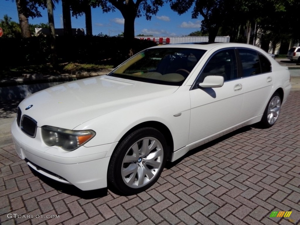 2003 7 Series 745i Sedan - Alpine White / Dark Beige/Beige III photo #1