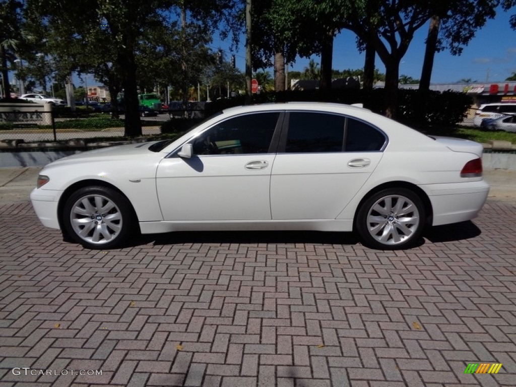 2003 7 Series 745i Sedan - Alpine White / Dark Beige/Beige III photo #3