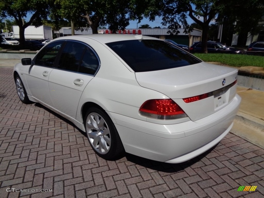 2003 7 Series 745i Sedan - Alpine White / Dark Beige/Beige III photo #5