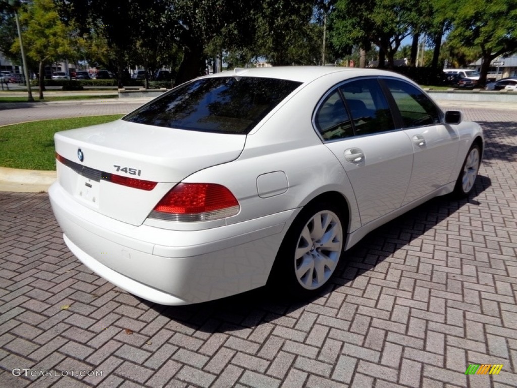 2003 7 Series 745i Sedan - Alpine White / Dark Beige/Beige III photo #9