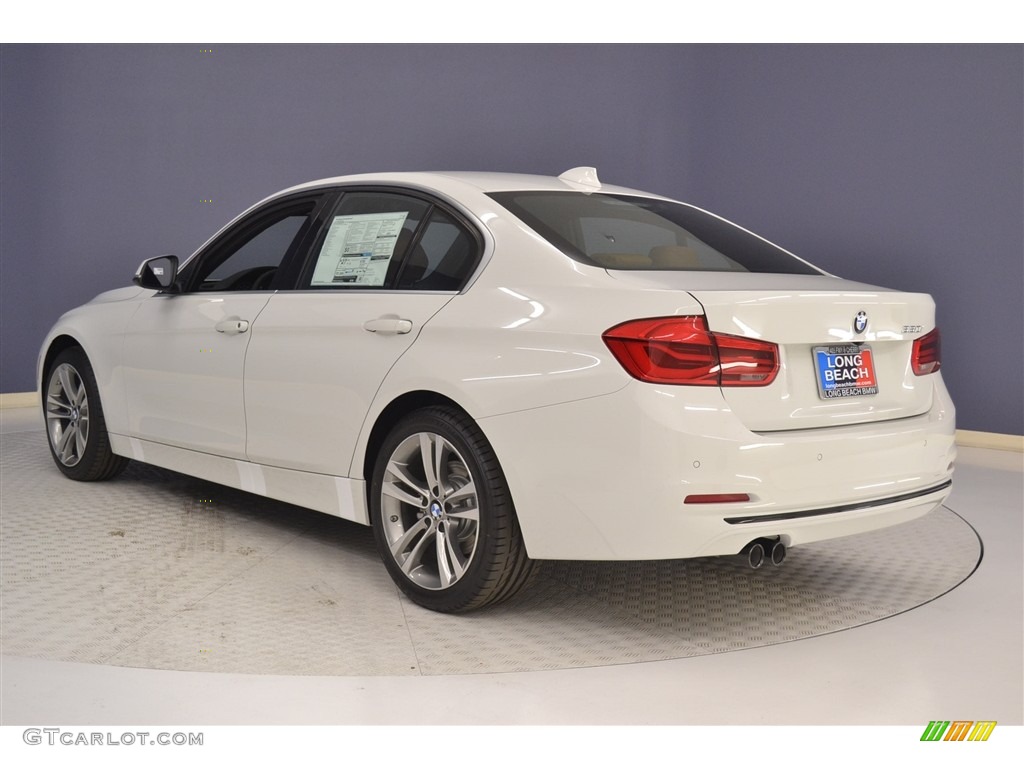 2017 3 Series 330i Sedan - Alpine White / Saddle Brown photo #4