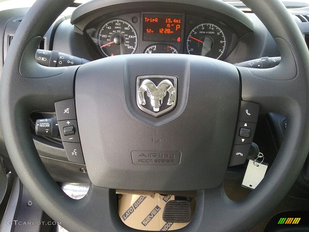 2017 Ram ProMaster 2500 High Roof Cargo Van Gray Steering Wheel Photo #116586550