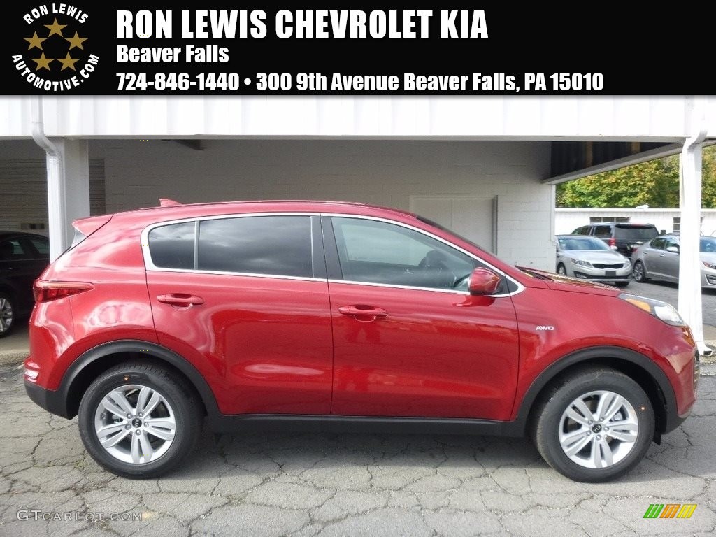 2017 Sportage LX AWD - Hyper Red / Black photo #1