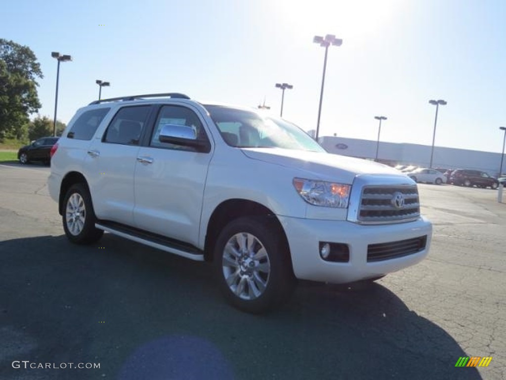 2017 Sequoia Platinum 4x4 - Blizzard Pearl White / Sand Beige photo #1