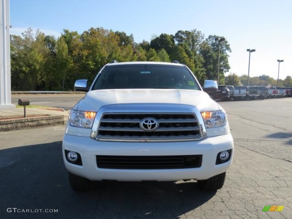 2017 Sequoia Platinum 4x4 - Blizzard Pearl White / Sand Beige photo #2