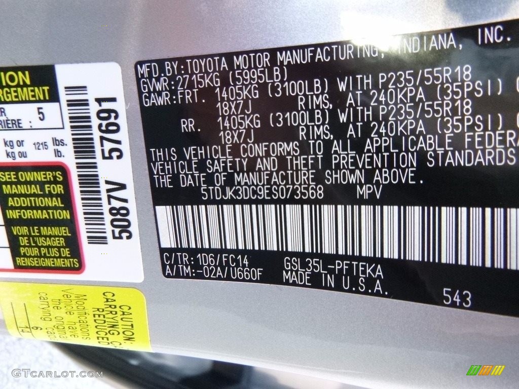 2014 Sienna LE AWD - Silver Sky Metallic / Light Gray photo #25