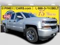 2017 Silver Ice Metallic Chevrolet Silverado 1500 Custom Double Cab 4x4  photo #1