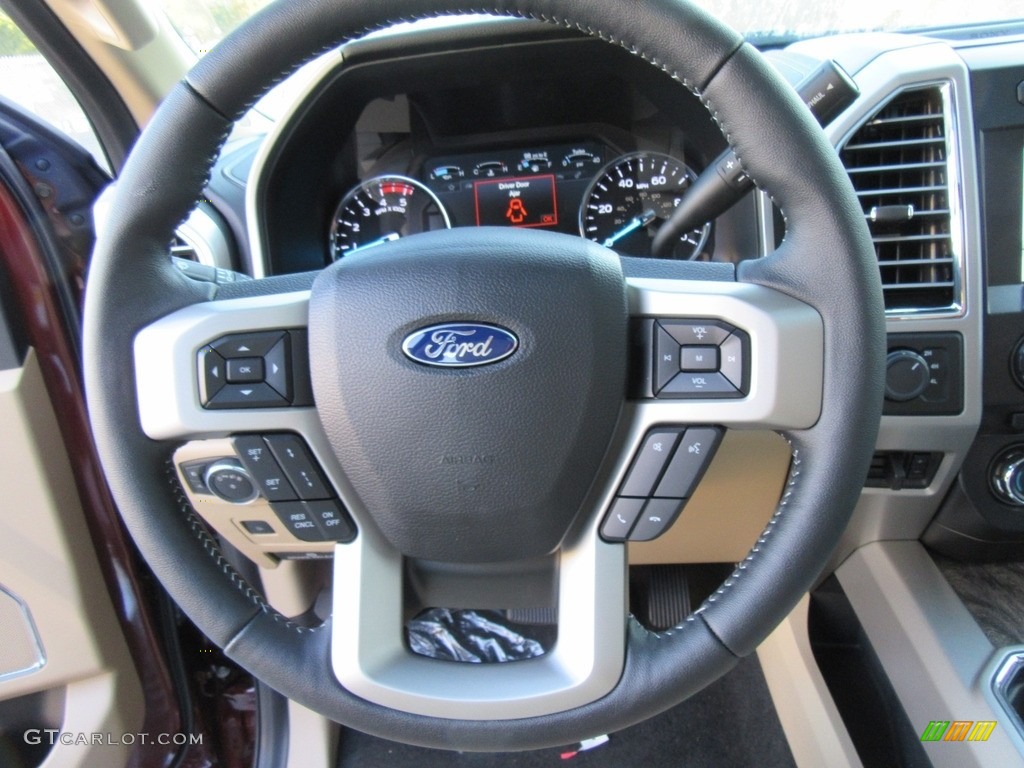 2017 Ford F250 Super Duty Lariat Crew Cab 4x4 Camel Steering Wheel Photo #116603599