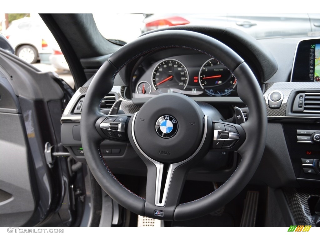 2016 BMW M6 Gran Coupe Black Steering Wheel Photo #116608840