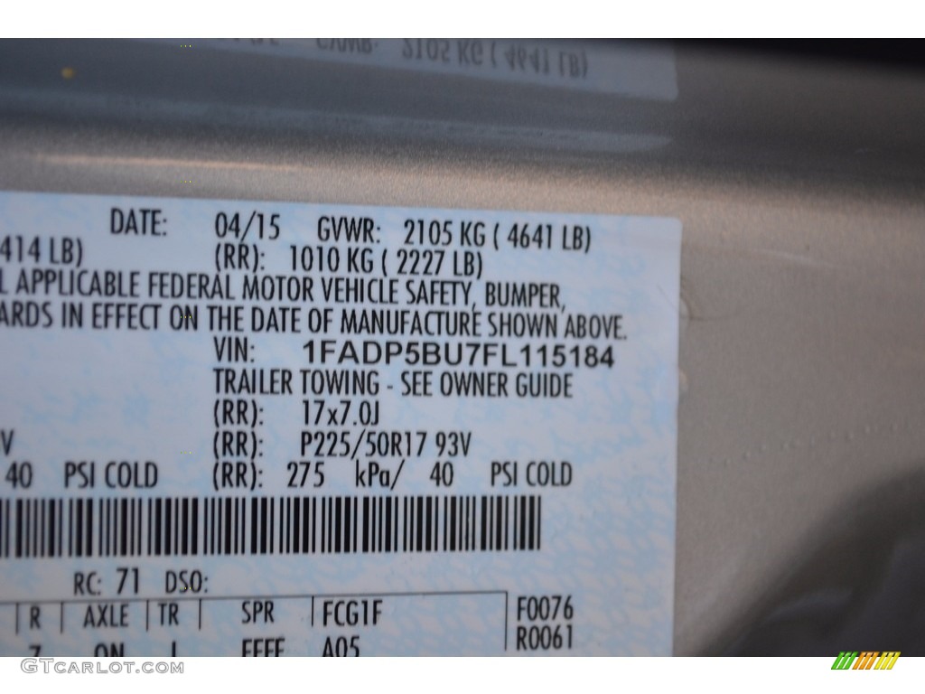 2015 C-Max Hybrid SEL - Ingot Silver Metallic / Charcoal Black photo #12