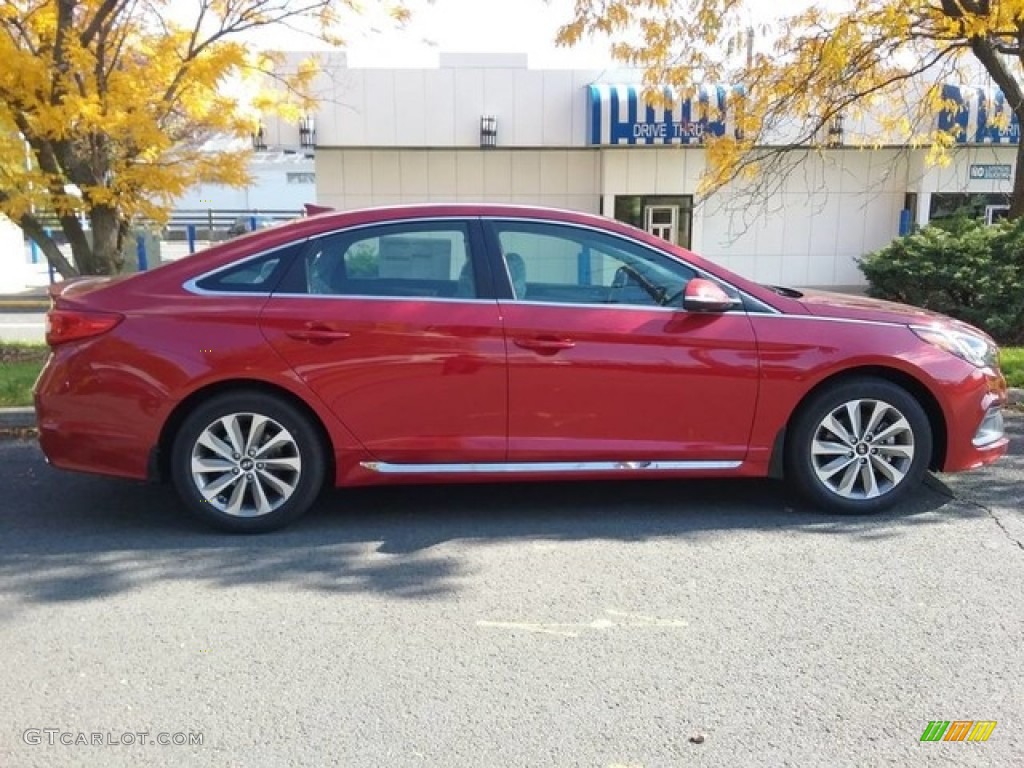 Scarlet Red 2017 Hyundai Sonata Sport Exterior Photo #116616101