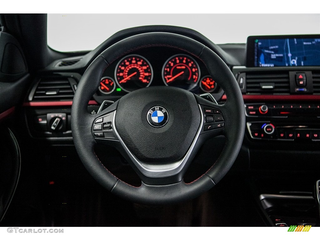 2014 BMW 4 Series 428i Coupe Black Steering Wheel Photo #116618270