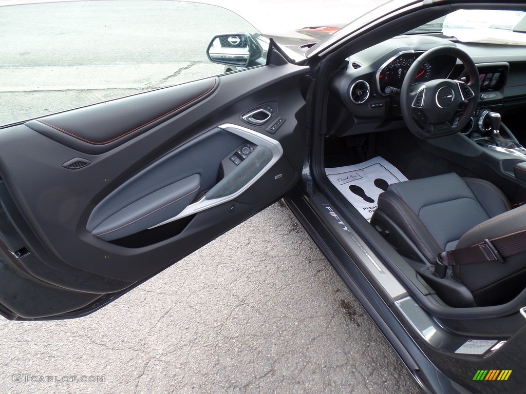 2017 Chevrolet Camaro SS Convertible 50th Anniversary 50th Anniversary Jet Black/Dark Gray Door Panel Photo #116620082