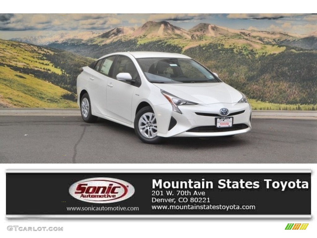 2017 Prius Two - Blizzard White Pearl / Moonstone Gray photo #1