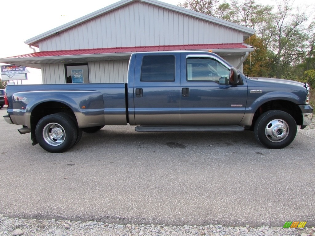 2005 F350 Super Duty Lariat Crew Cab 4x4 Dually - True Blue Metallic / Tan photo #2