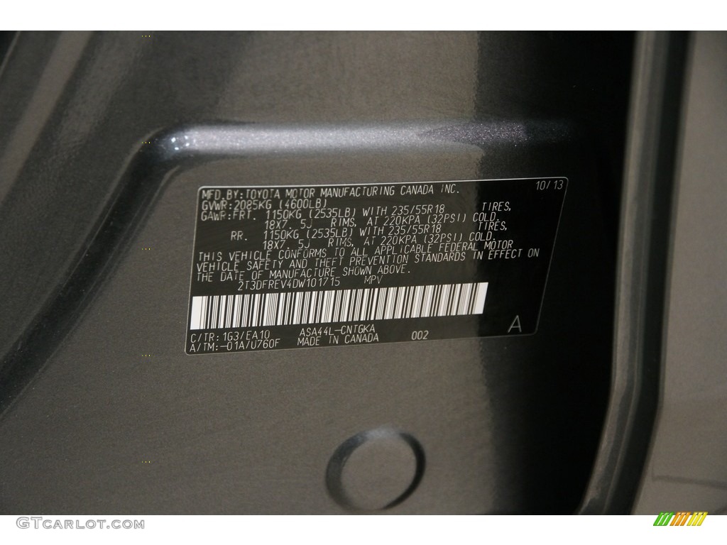 2013 RAV4 Limited AWD - Magnetic Gray Metallic / Ash photo #19