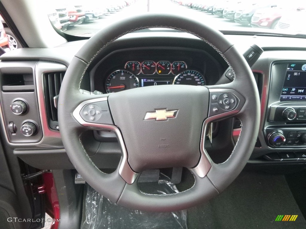2017 Chevrolet Silverado 1500 LT Crew Cab 4x4 Jet Black Steering Wheel Photo #116632637