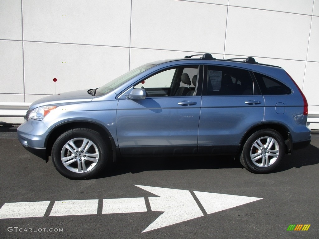 2010 CR-V EX-L AWD - Glacier Blue Metallic / Gray photo #2