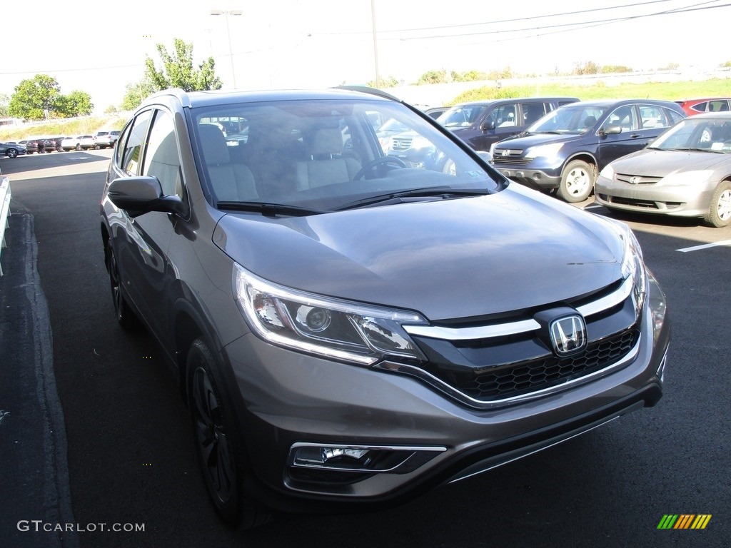 2015 CR-V Touring - Urban Titanium Metallic / Beige photo #8