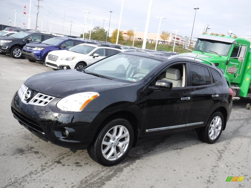 2012 Rogue SL AWD - Super Black / Gray photo #6