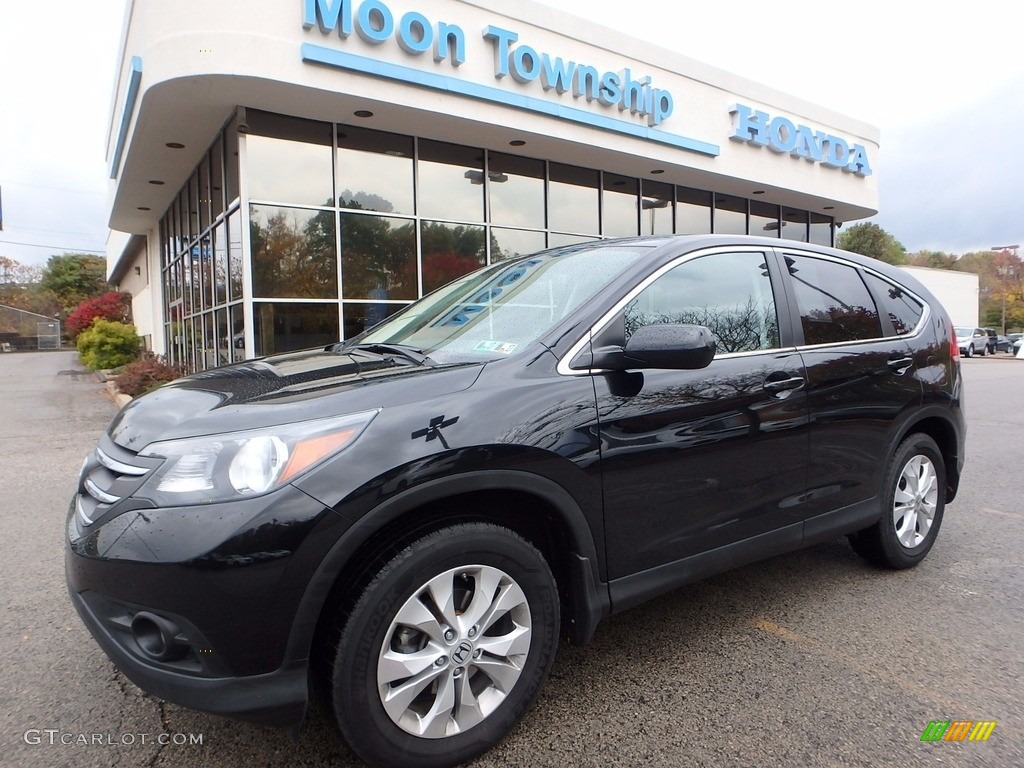 2012 CR-V EX 4WD - Crystal Black Pearl / Black photo #1