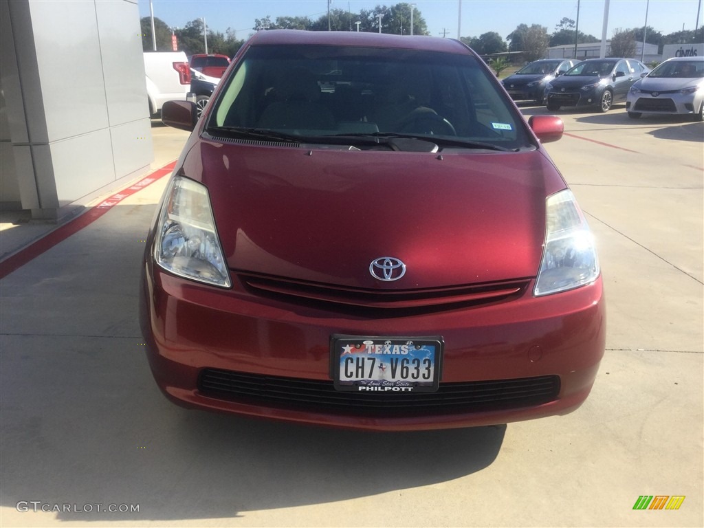 2004 Prius Hybrid - Salsa Red Pearl / Burgundy/Gray photo #5