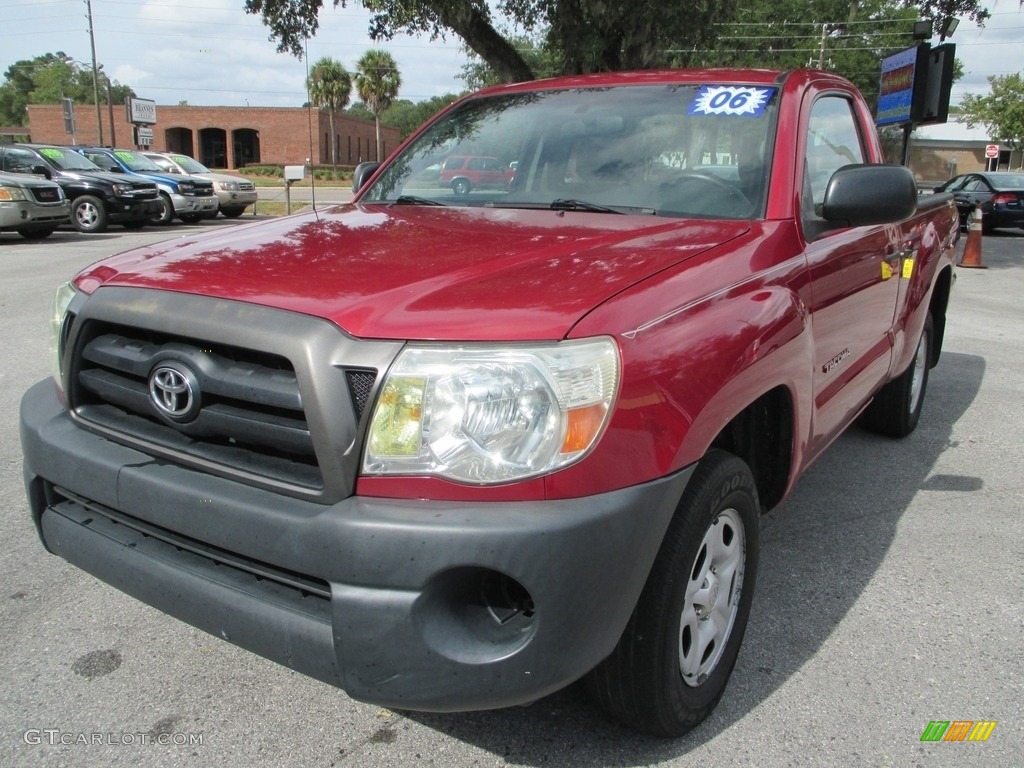 2006 Tacoma Regular Cab - Impulse Red Pearl / Graphite Gray photo #7