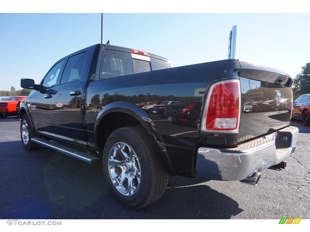 2017 1500 Laramie Crew Cab - Brilliant Black Crystal Pearl / Canyon Brown/Light Frost Beige photo #5