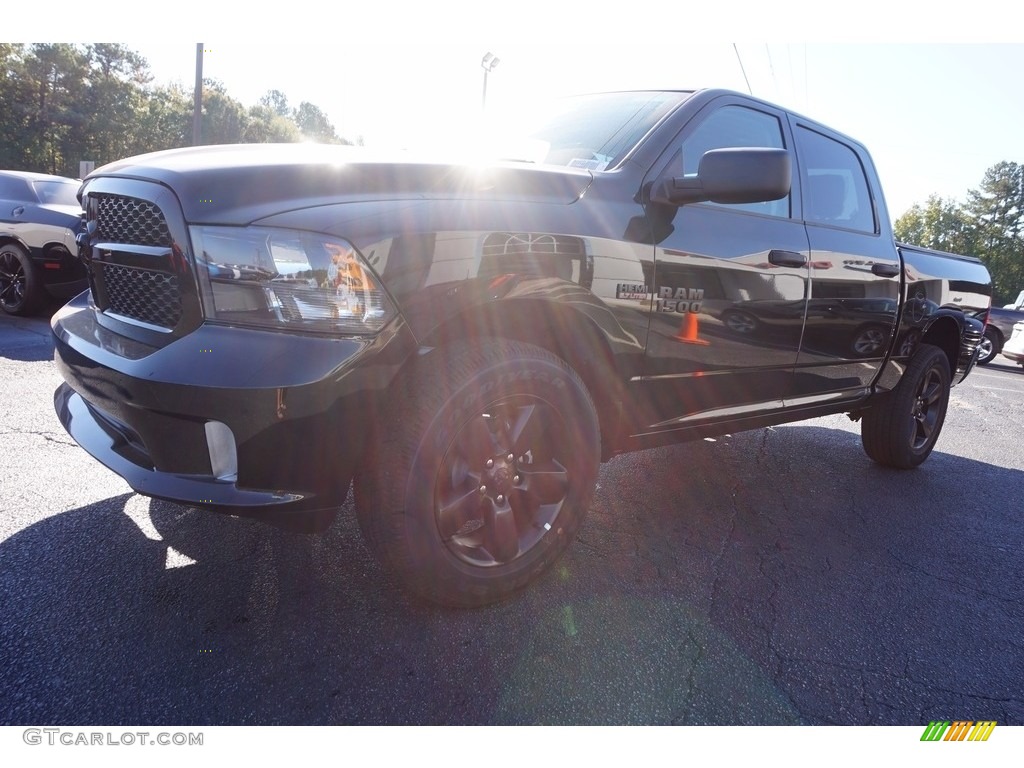 2017 1500 Express Crew Cab 4x4 - Brilliant Black Crystal Pearl / Black/Diesel Gray photo #3