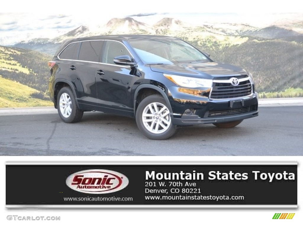 2016 Highlander LE V6 AWD - Midnight Black Metallic / Black photo #1