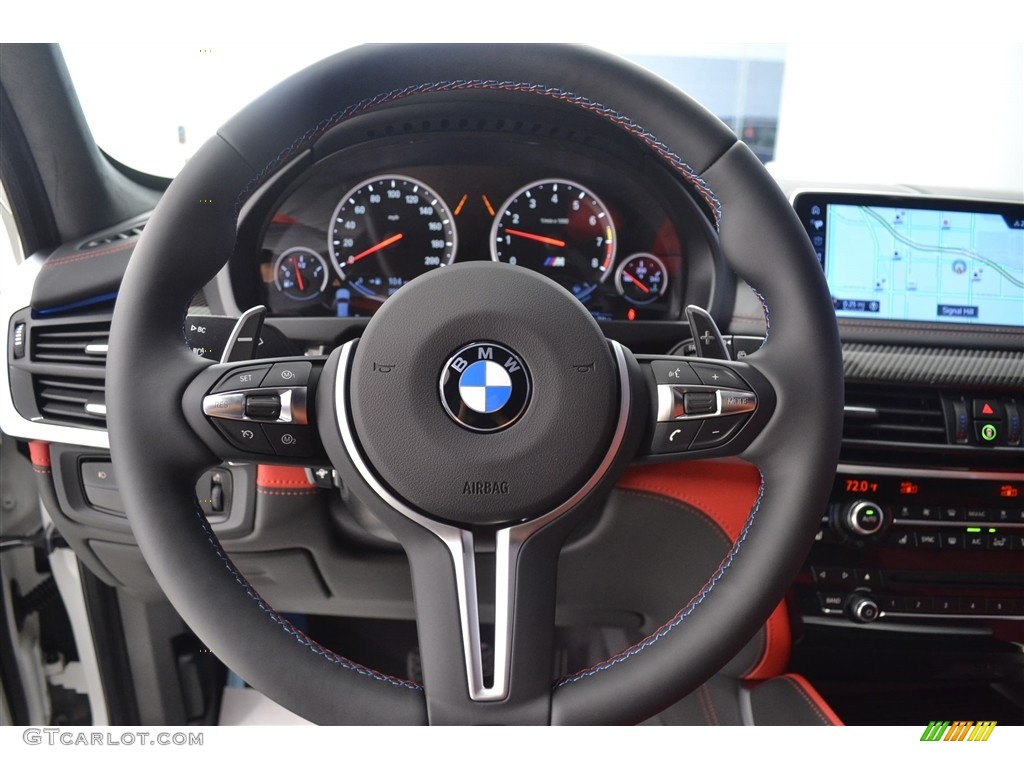 2017 BMW X5 M xDrive Mugello Red Steering Wheel Photo #116701008