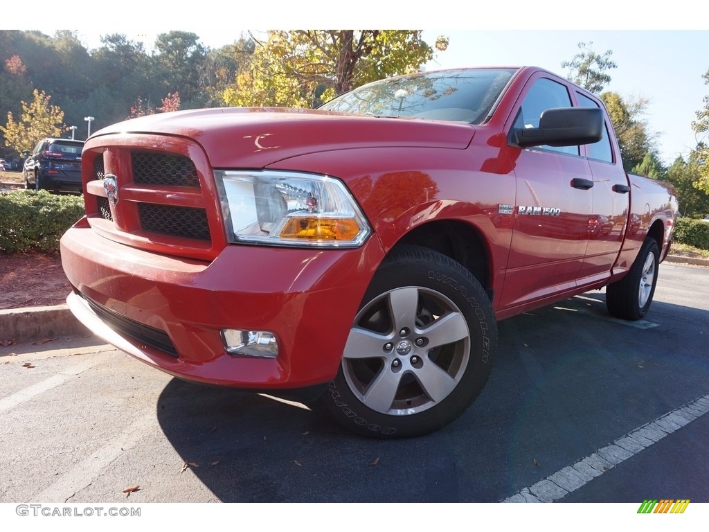 2012 Ram 1500 Express Quad Cab - Flame Red / Dark Slate Gray/Medium Graystone photo #1