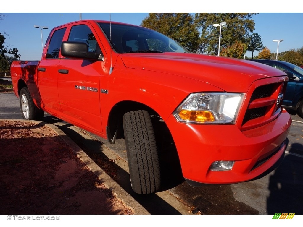 2012 Ram 1500 Express Quad Cab - Flame Red / Dark Slate Gray/Medium Graystone photo #4