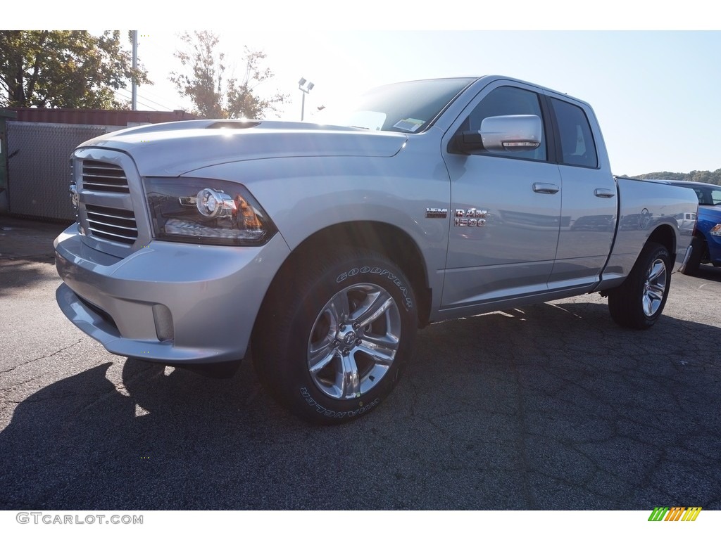 2017 1500 Sport Quad Cab - Bright Silver Metallic / Black photo #1