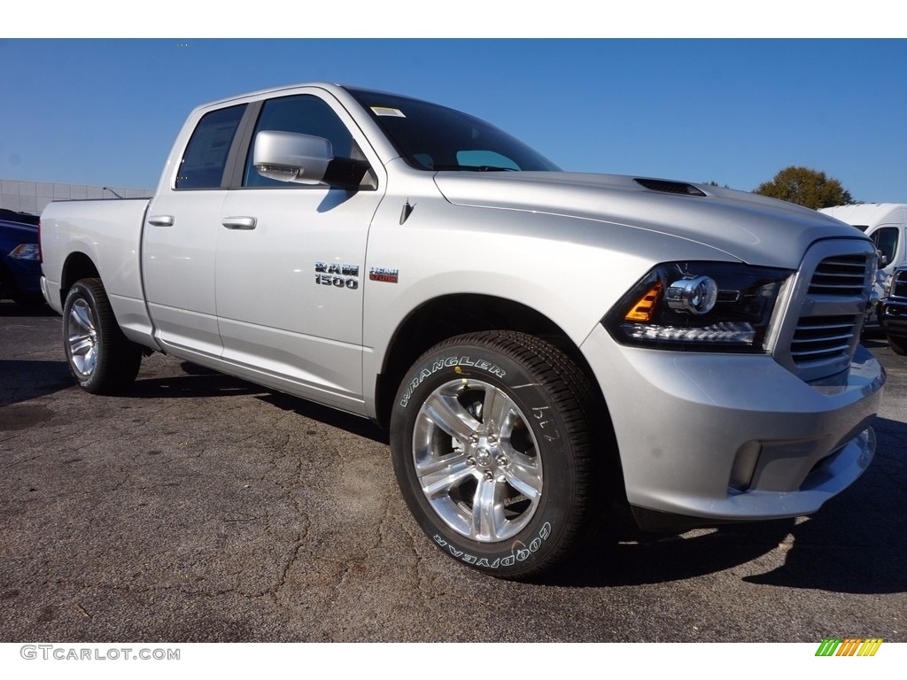 2017 1500 Sport Quad Cab - Bright Silver Metallic / Black photo #4