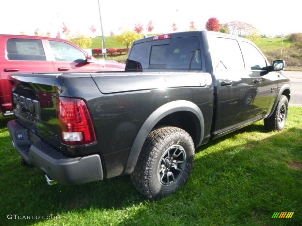 2017 1500 Rebel Crew Cab 4x4 - Brilliant Black Crystal Pearl / Rebel Theme Red/Black photo #6