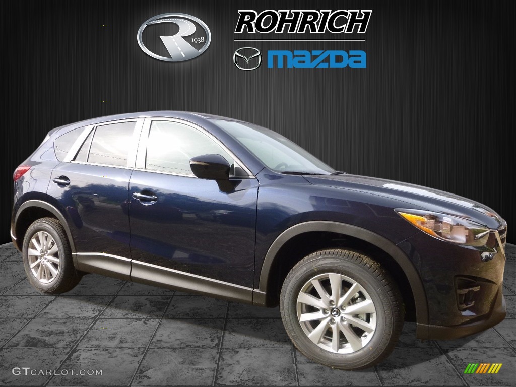 2016 CX-5 Touring AWD - Deep Crystal Blue Mica / Parchment photo #1