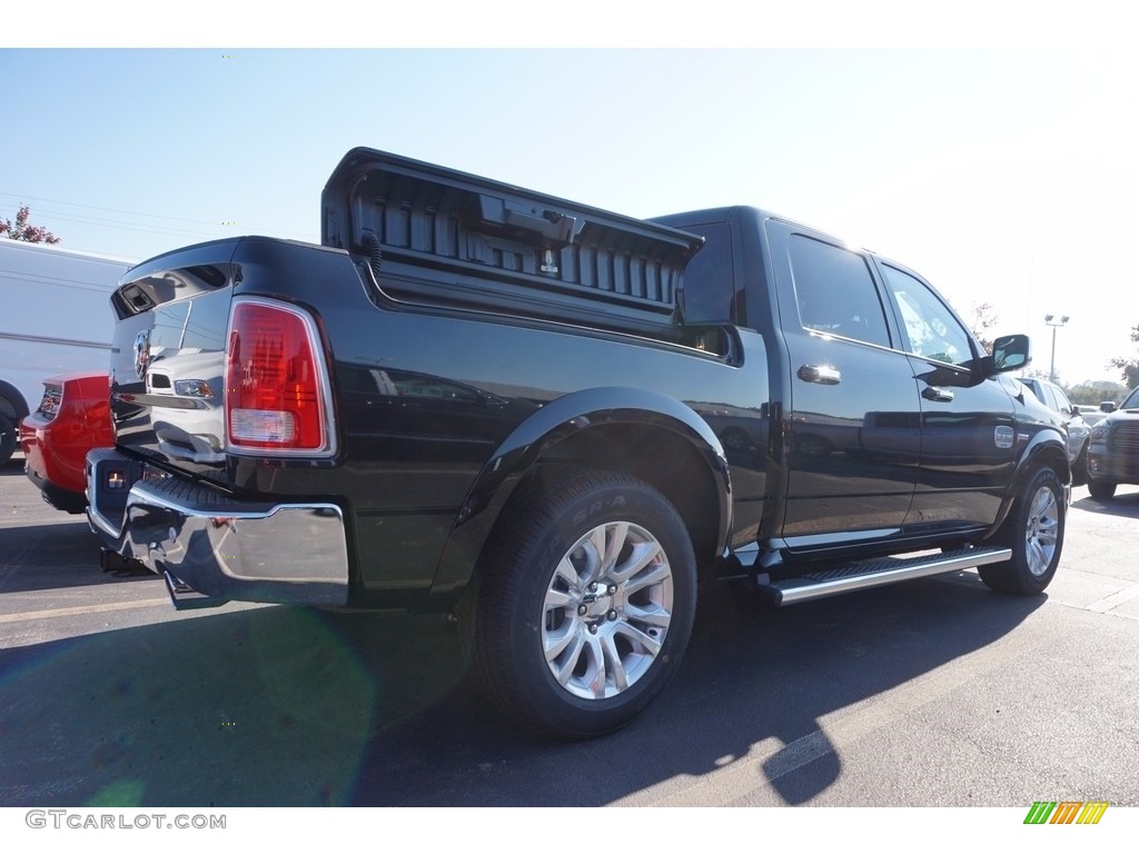 2017 1500 Laramie Longhorn Crew Cab - Brilliant Black Crystal Pearl / Canyon Brown/Light Frost Beige photo #3