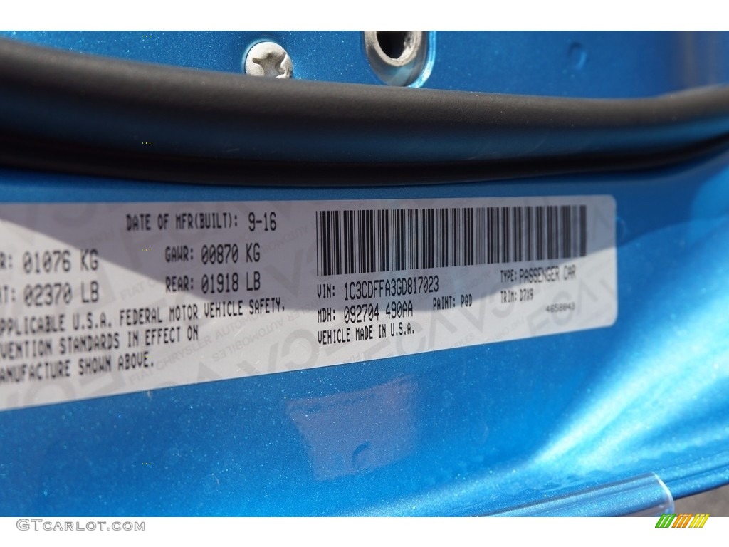 2016 Dart SXT Sport - B5 Blue Pearl / Black photo #9