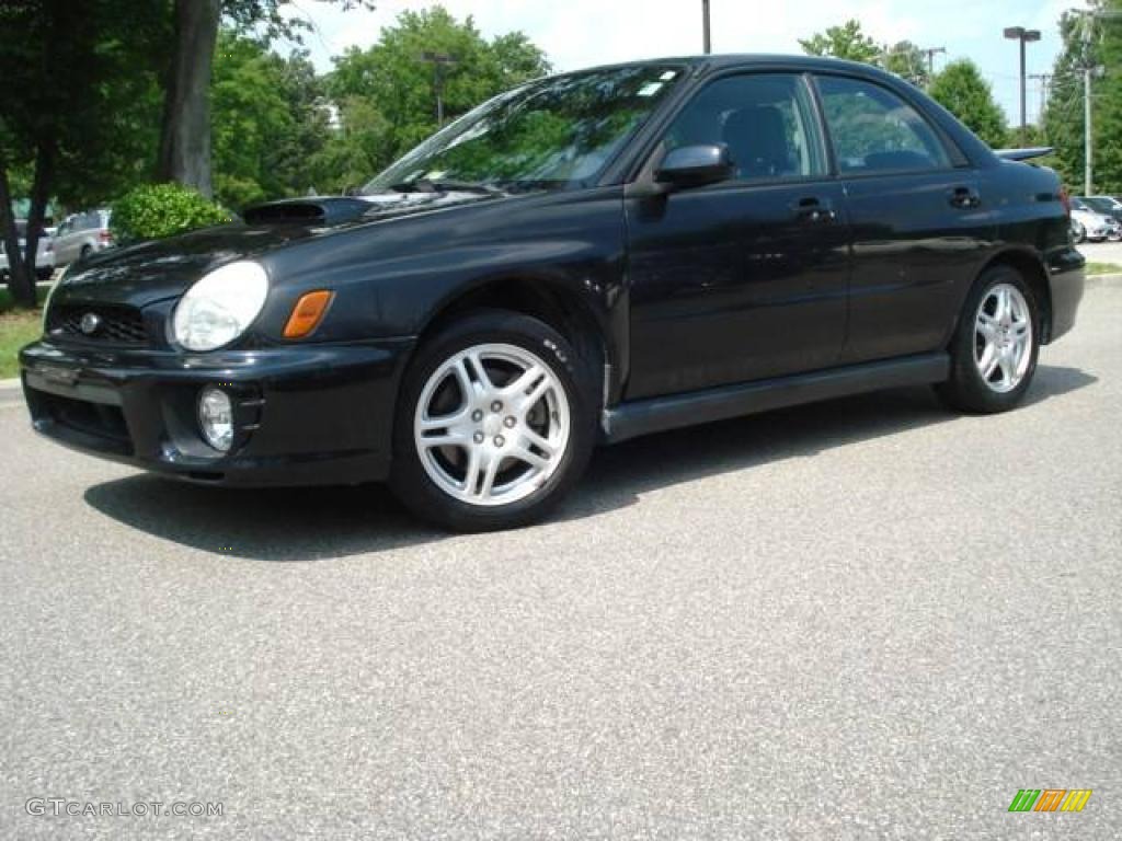 2002 Impreza WRX Sedan - Midnight Black Pearl / Black photo #2