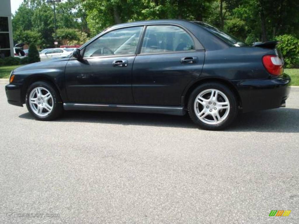 2002 Impreza WRX Sedan - Midnight Black Pearl / Black photo #3