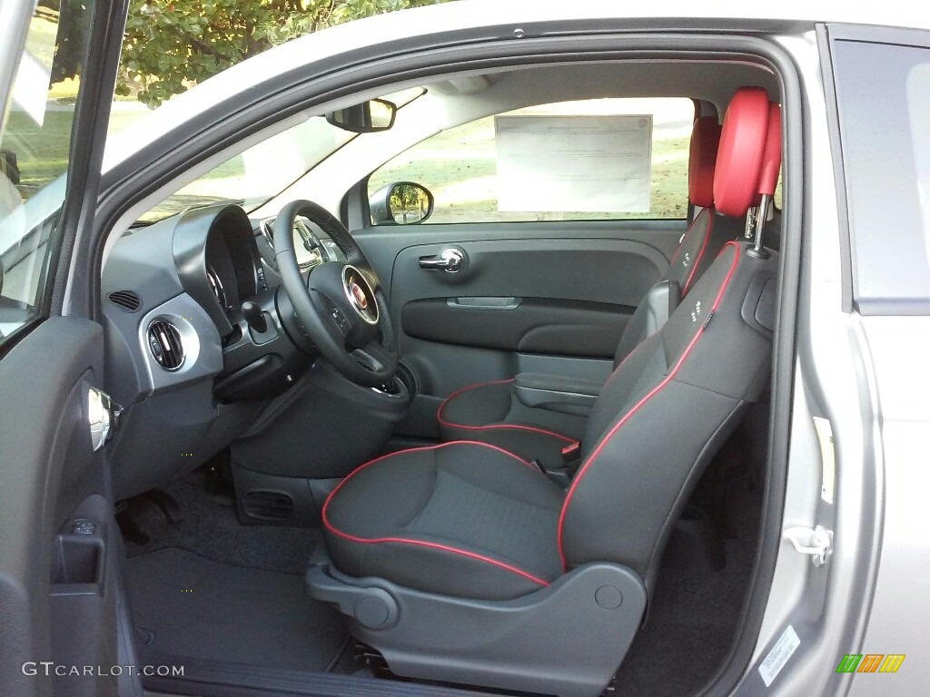 Nero (Black) Interior 2017 Fiat 500 Pop Photo #116725641