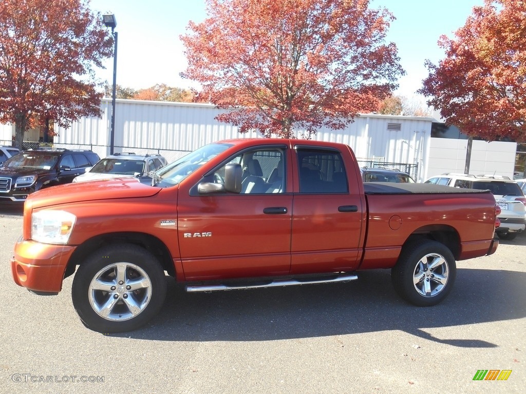 2008 Ram 1500 SLT Quad Cab 4x4 - Sunburst Orange Pearl / Medium Slate Gray photo #4