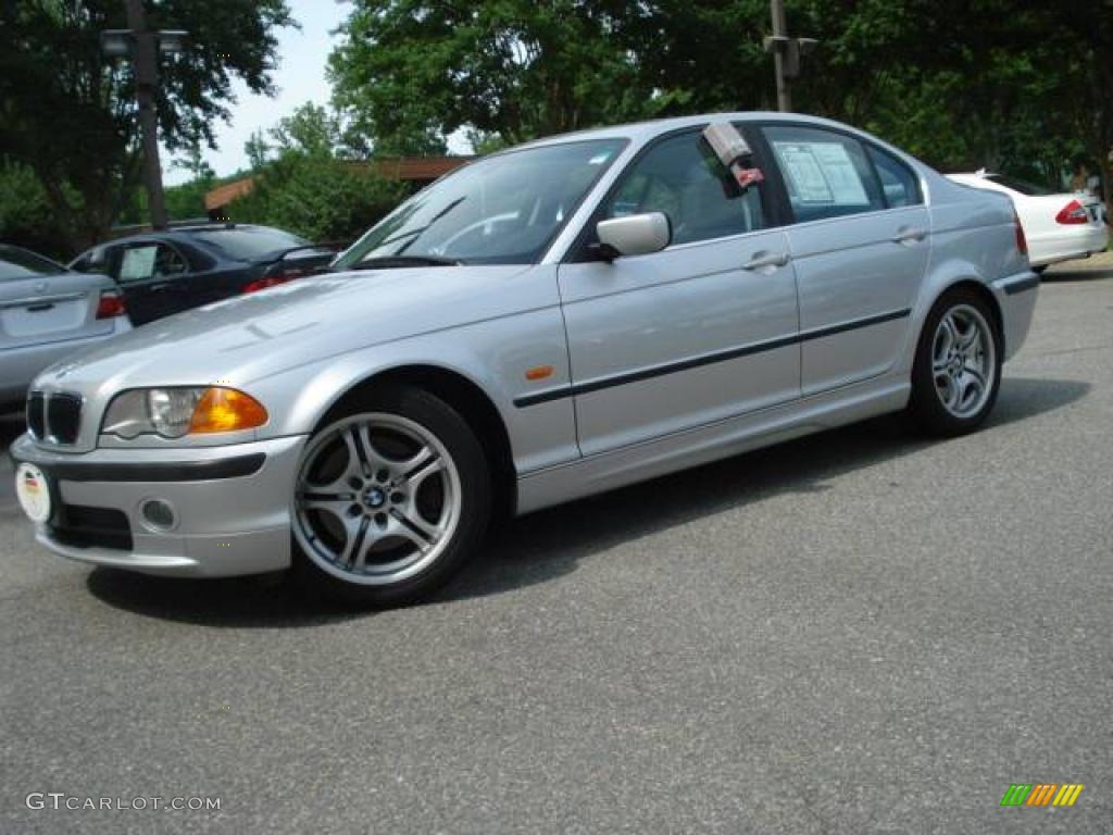 2001 3 Series 330i Sedan - Titanium Silver Metallic / Grey photo #2