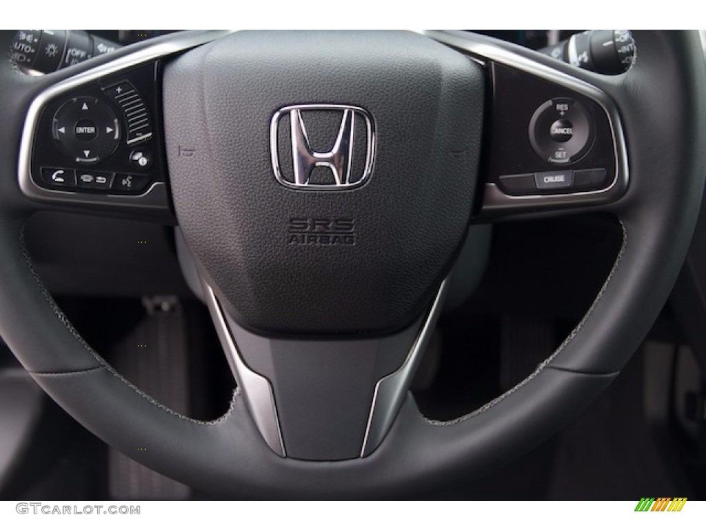 2017 Honda Civic EX-L Navi Hatchback Black Steering Wheel Photo #116732043