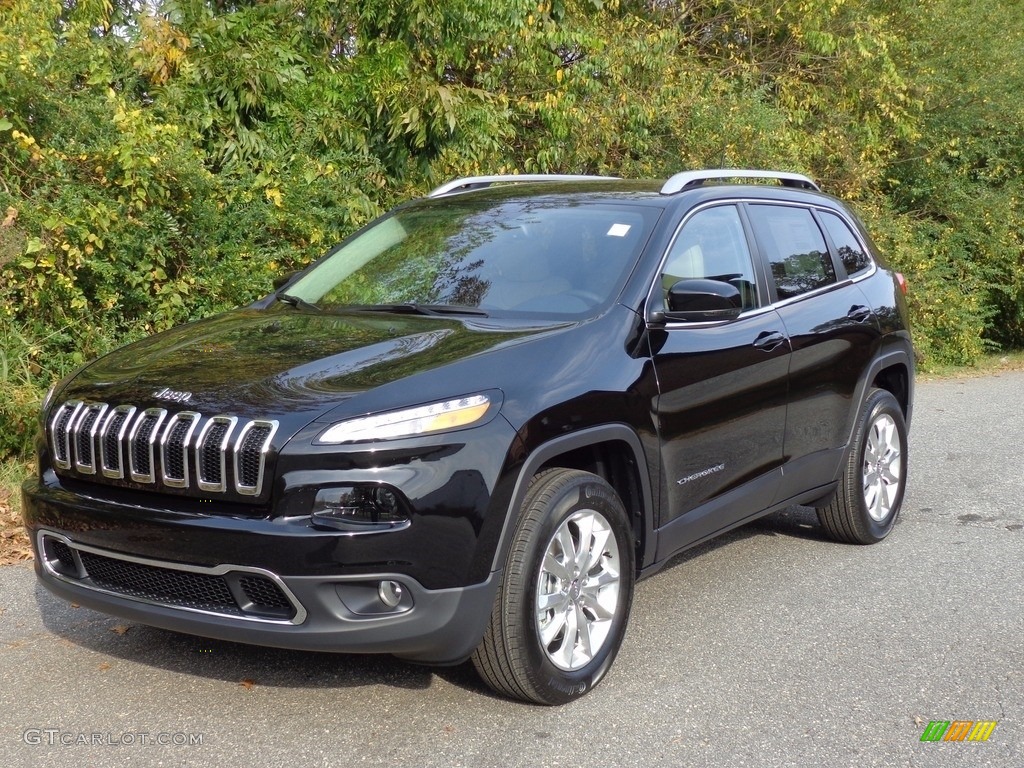 Diamond Black Crystal Pearl 2017 Jeep Cherokee Limited 4x4 Exterior Photo #116735725