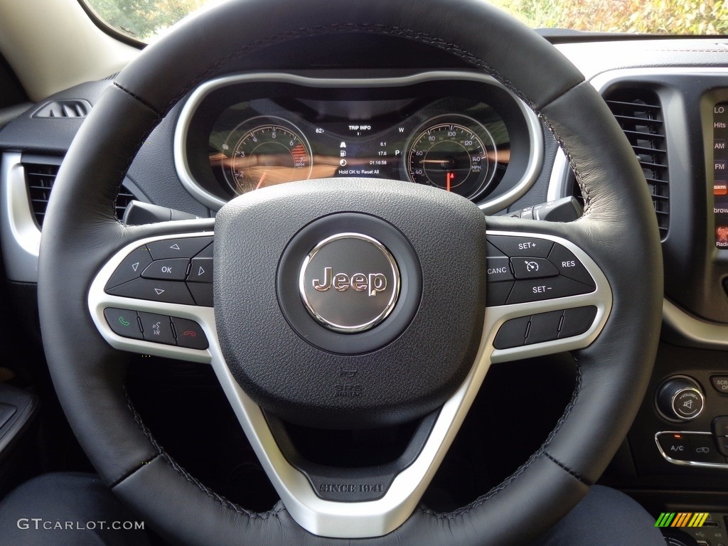 2017 Jeep Cherokee Limited 4x4 Black/Light Frost Beige Steering Wheel Photo #116735899