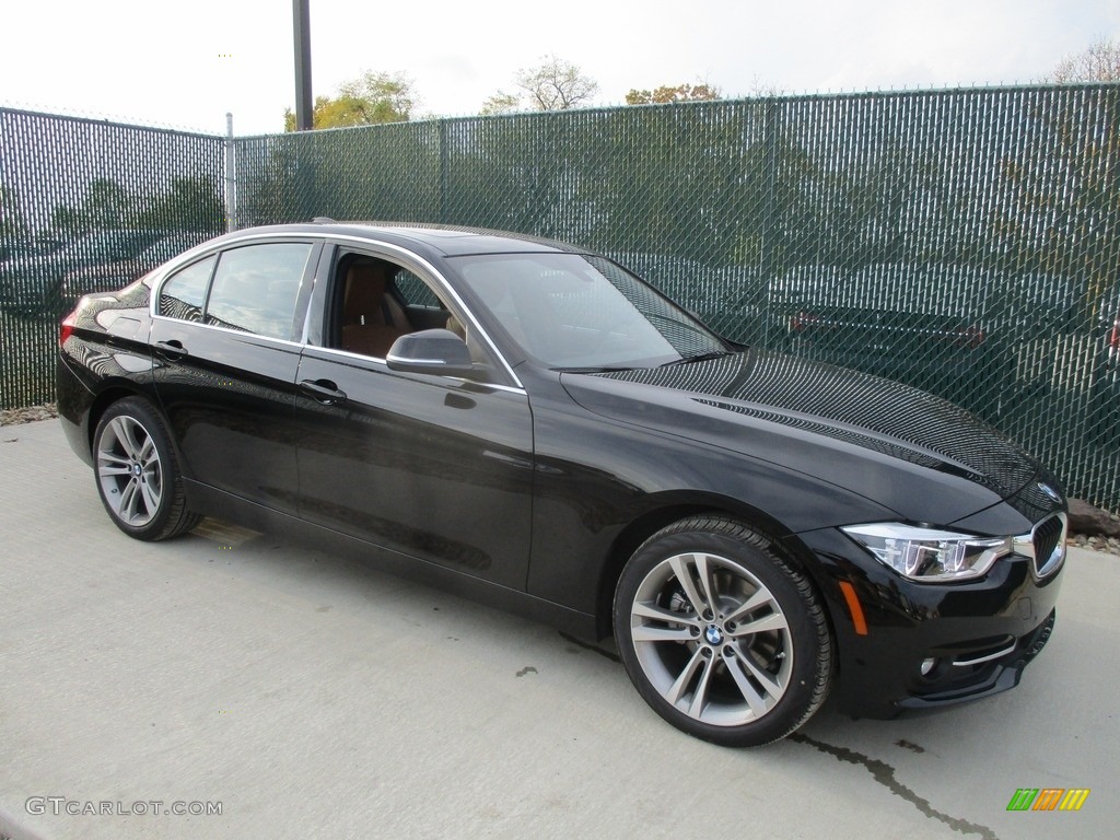 2017 3 Series 330i xDrive Sedan - Jet Black / Saddle Brown photo #1
